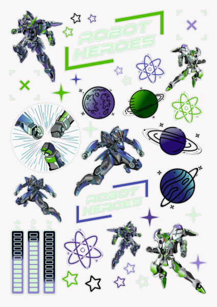 BRUNNEN Ausmalheft Robot Heroes | 32 Blatt